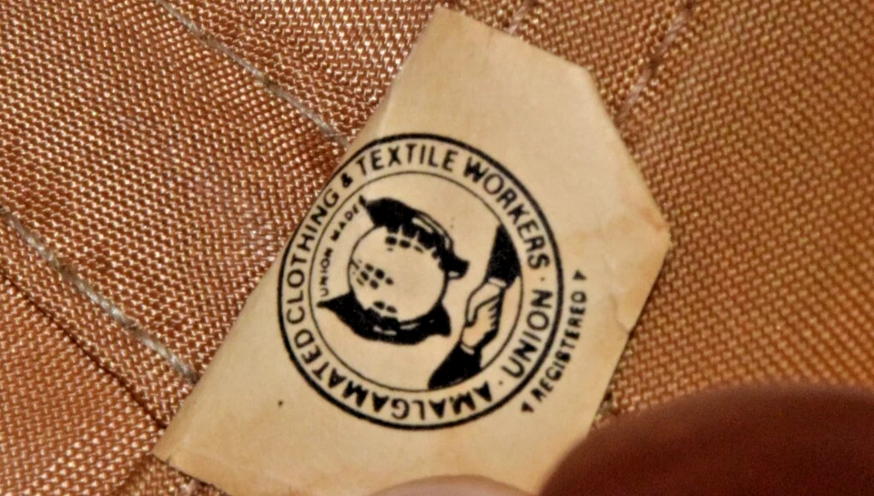 Sombrero Fedora Pana Vintage Años 70 Dorado Beige Unión Hecho en EE. UU. Ligera angustia Foto 2 de 4