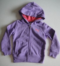 PUMA NWOT Girl Athletic Track Hoodie Full Zip Jacket Logo Cat Purple Orange 2T 2