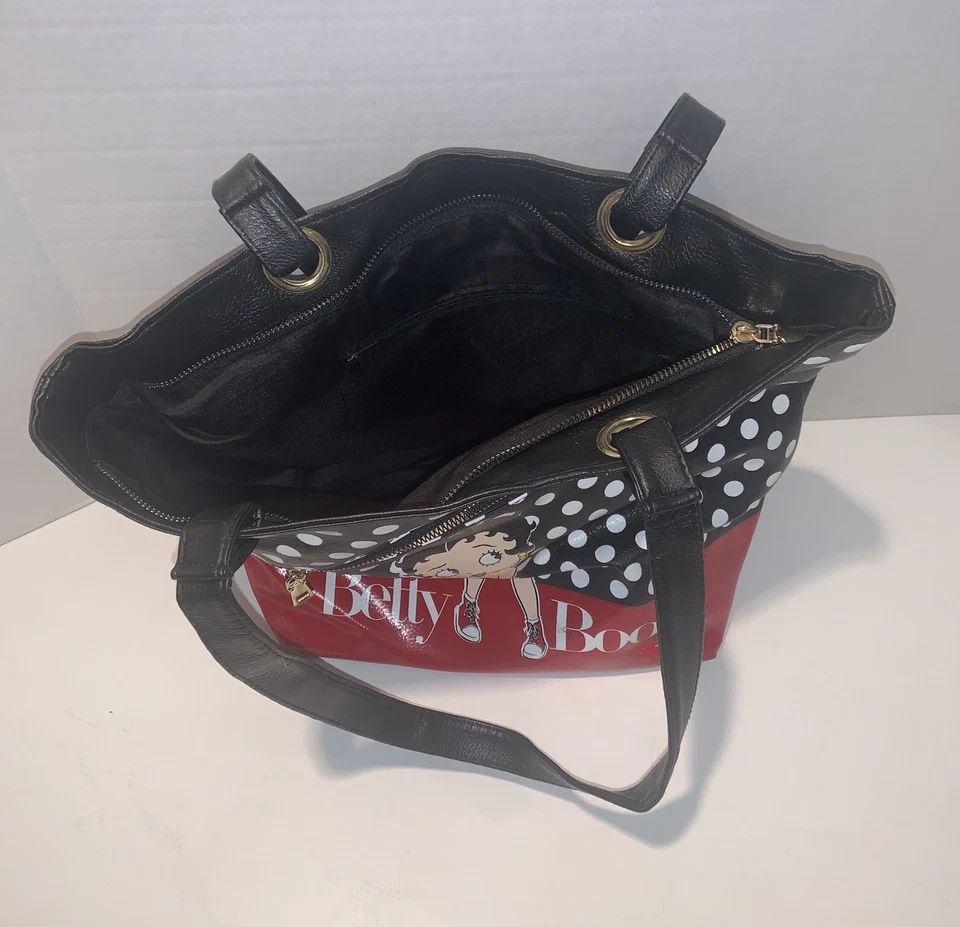 BOLSO DE MANO BETTY BOOP AUTÉNTICO PARA MUJER TOPS ALTOS Y VESTIDO DE CUERO VEGANO Foto 4 de 4