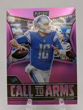 💥2021 Playoff CALL TO ARMS Jared Goff PINK PRIZM Parallel Detroit Lions #CA-JGO