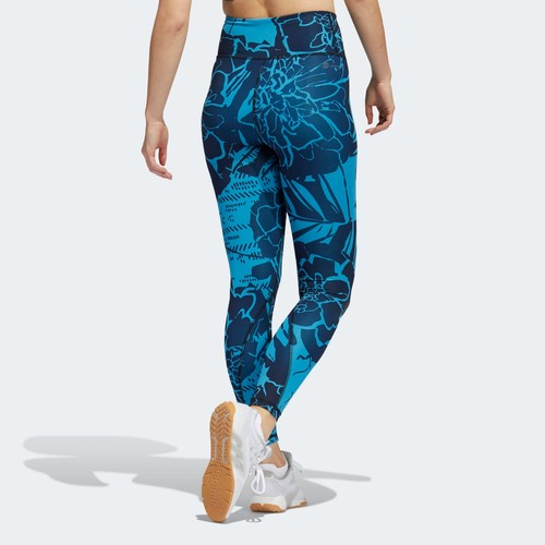 Adidas Women’s Optime Flower Superher Training 7/8 Tights HH9087 Craft Blue - 第 2/6 張圖片