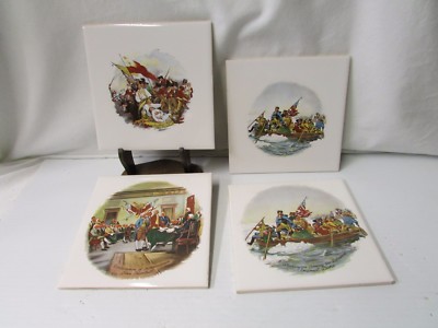 4 H & R Johnson Ltd, Ceramic Tiles Featuring American Independence Portraits