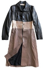 Marni⚡two Tone Colorblock Leather Long Coat Size 40it/medium