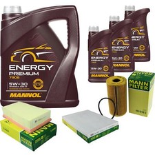 MANNOL 8 L Energy Premium 5W-30+MANN-FILTER für Nissan X-Trail T31 2.0 dCi FWD