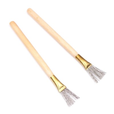 2 Pieces/Set Steel Wire Brush Texture Tool Stainless Steel Brush Indentation Pen
