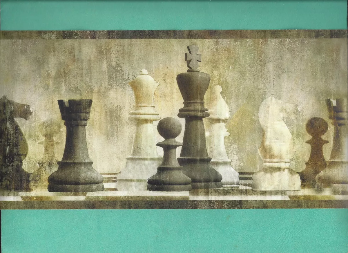 WALLPAPER BORDER CHESS PIECES GAME ROOM MAN CAVE NEW ARRIVAL