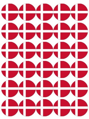 30x Dänemark Dänische Flagge Cupcake Topper Essbar Oblate Papier Fee Tortenaufleger