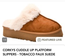 Women Platform Cuddle Up Slippers By Corky Size 8