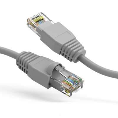 2Ft CAT6A UTP Ethernet Network Booted Cable Gray