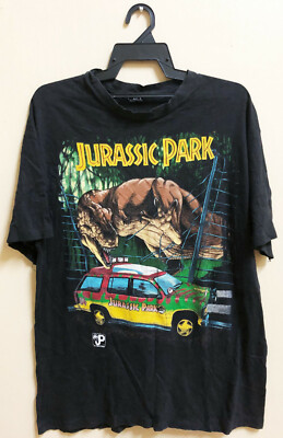 VINTAGE 90s 1993 JURASSIC PARK MOVIE FILM SCI FI T-SHIRT DINOSAUR