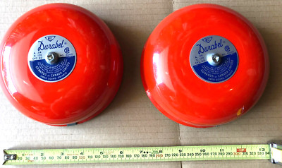 2-  Edwards 1960 s Durabel No. 6000 120 Volts Fire Alarm Bell, New Old Stock NOS
