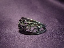 Sterling Silver .925 Filigree Band Ring Size 8 Artist Signed