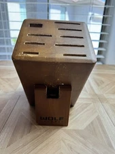 Wolf Gourmet Wooden Knife Storage Block 10 Slots Cutlery Kitchenware Brown