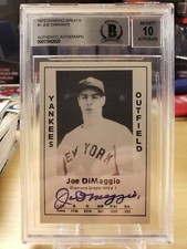 1979 Diamond Greats Joe DiMaggio Autograph Beckett COA Slabbed 10 Auto Grade