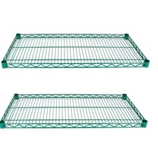 Commercial Epoxy Green Wire Shelving - 2 Shelves per Box, Heavy-Duty Storage