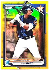 Luis Baez 2024 1st Bowman Chrome #BCP-6 Yellow Parallel SP# 74/75 - Astros