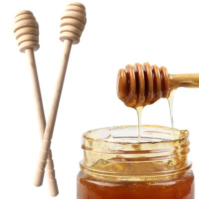 2x Holz Marmelade Honig Dipper Holz Rührstab Stick Sirup Löffel Dip Drizzler
