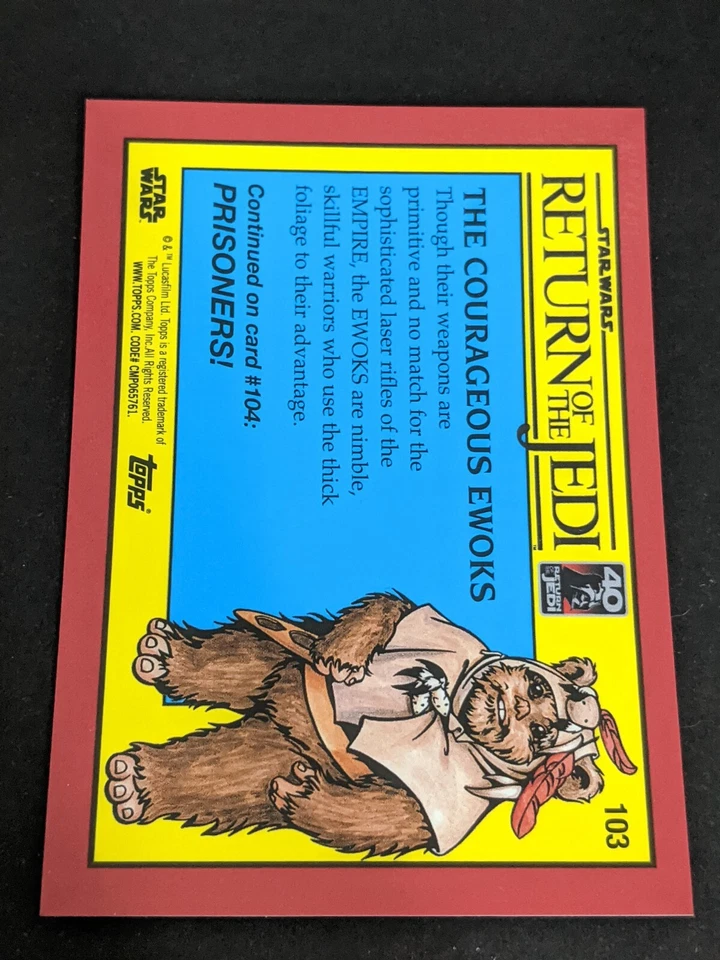 2023 Star Wars Sapphire Return Of Jedi The Courageous Ewoks Purple /10 #103 - Image 2 of 2