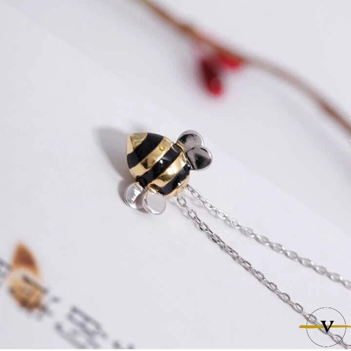 COLLANA DONNA IN ARGENTO 925 A CATENA CON PENDENTE A FORMA DI APE - Immagine 4 di 4