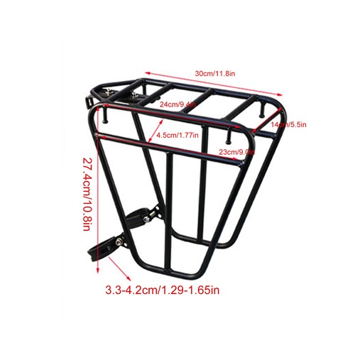 Bicycle Front Rack, Luggage Touring Carrier Rack, Steel Cargo Luggage Load 25kg - Picture 3 of 8