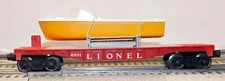 Lionel 6801 Flatcar with Yellow Boat-Boat is an Original