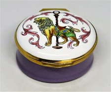 CRUMMLES ENGLISH ENAMEL BOX - MERRY-GO-ROUND LION - SMITHSONIAN INSTITUTION - LE