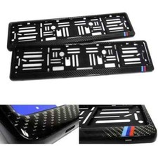2x Real 3d Carbon Fiber European Size License Plate Frame Holder Fit Bmw M Flag