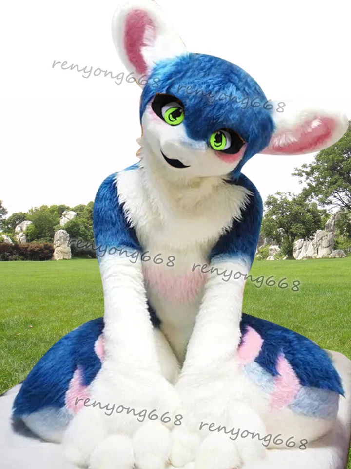 Disfraz de mascota de zorro husky de piel larga traje de Halloween juegos con disfraces #477 Foto 3 de 3