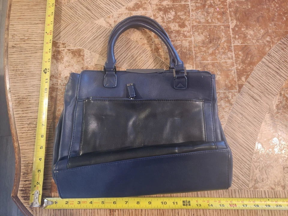 Danielle Nicole Crossbody Bucket Tote / Purse Blue Leather #S85 * - Image 2 of 3
