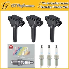 Quality Ignition Coil & NGK Spark Plug 3PCS Set for Mitsubishi Mirage (G4) 1.2L