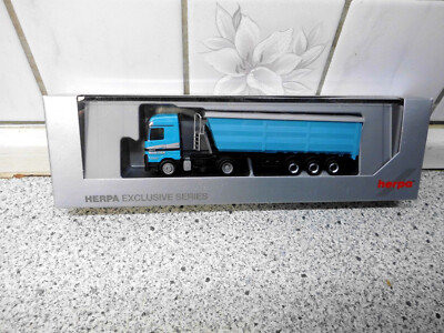 Herpa MB Actros LH MP 1 HILGEN Stahlmulden SZ Türkisgrün