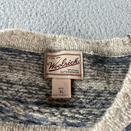 Woolrich Men’s Wool Blend Crewneck Knit Pullover Sweater Multicolor XL Snowflake - Picture 3 of 9