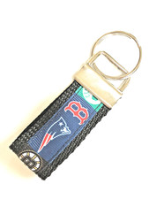 BOSTON TEAMS KEY CHAIN Mini RIBBON, Celtics, Patriots, Bruins, Sox, Luggage ID