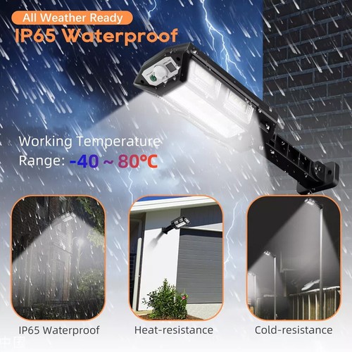 2 pcs LED Solar Light Motion Sensor 3 Mode Lamp Outdoor Wall Street Yard Garden - Bild 4 von 19