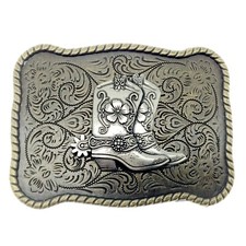 Horse Boots Belt Buckle Western Cowboy Native American Motorcyclist BOT-02 