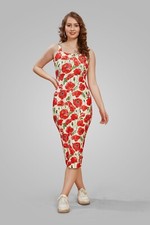 Attire Empire dresses for women casual CREAM floral midi