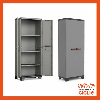 Armadio per da Esterno Mobile Alto in Resina Plastica Balcone Salvaspazio A