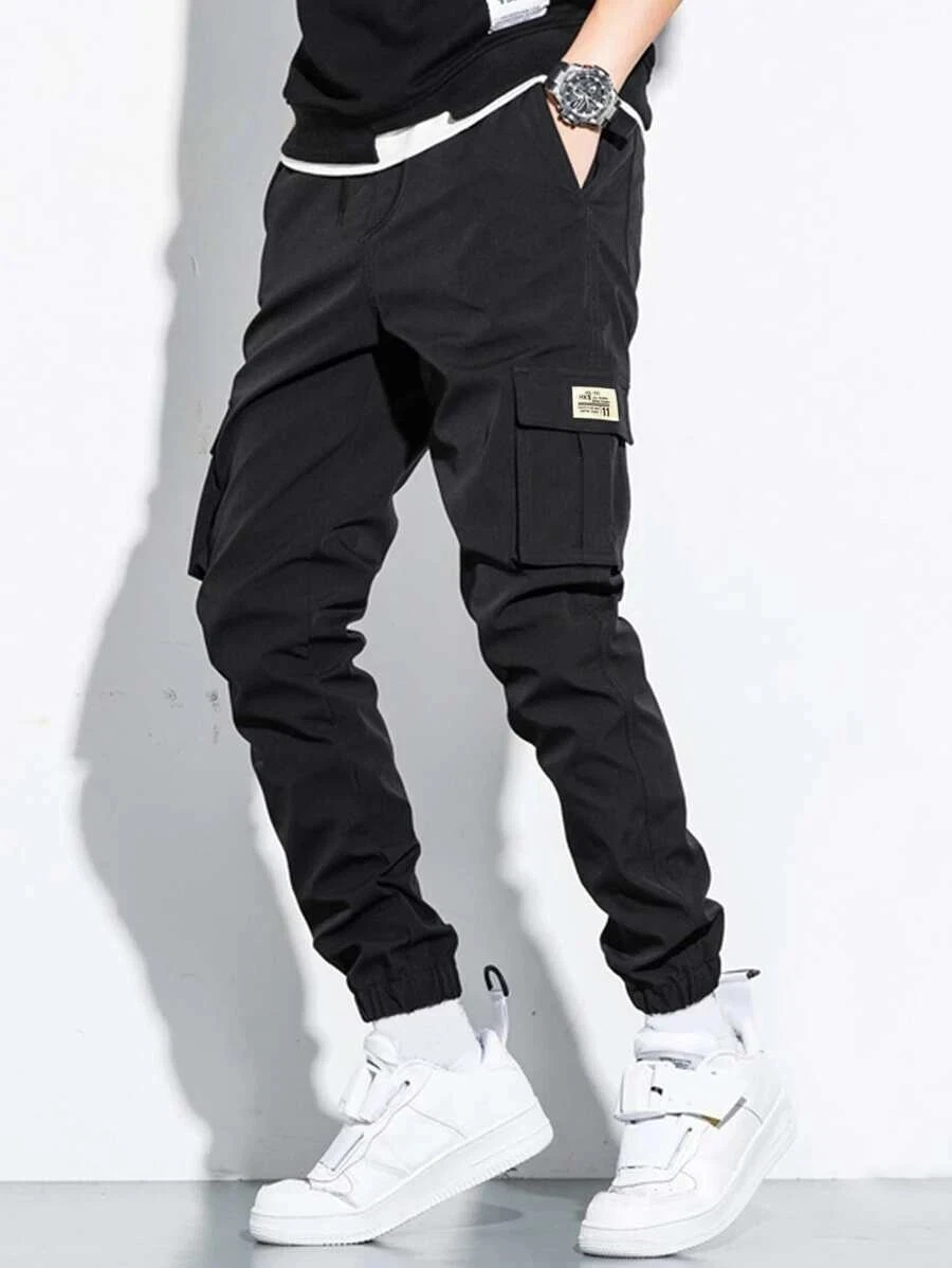 Men Flap Pocket Cargo Trousers