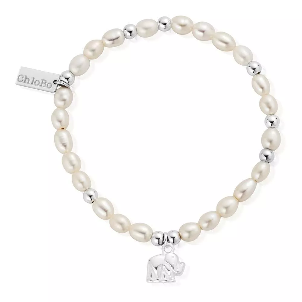 ChloBo Mini Pearl Elephant Bracelet Silver Finish eBay