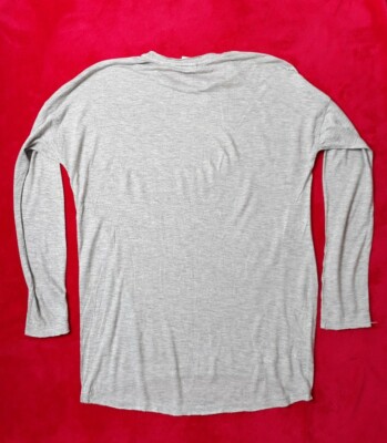 T-shirt Vintage Diesel Imprimé Photo Gris Chiné, Manches Longues, Taille 12-14 Ans Fille - Très Bon état