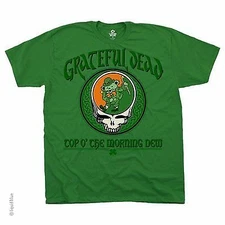 GRATEFUL DEAD MORNING DEW IRISH LEPRECON ROCK MUSIC GREEN MENS T SHIRT M-2XL