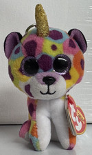 Ty Giselle Beanie Boos Clip Keychain Unileopard Plush Toy Multicolor