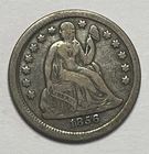 1856 Seated Liberty Dime - Better Date 10C; X009