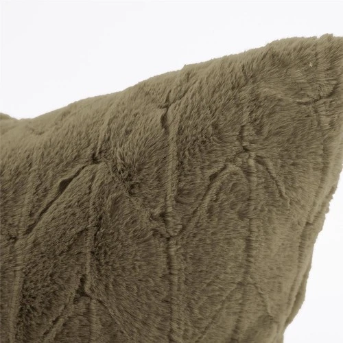 Luxurious Moss Green Angora Faux Fur Pillow - Picture 3 of 6