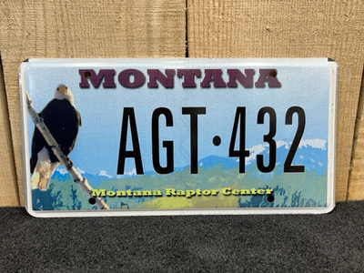 Montana Raptor Center License Plate AGT432 Expired Collectible Never Installed