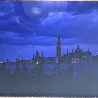 c1950s Venice Italy San Giorgio Maggiore Night 35mm Sharp Photo Kodak Gondola D5