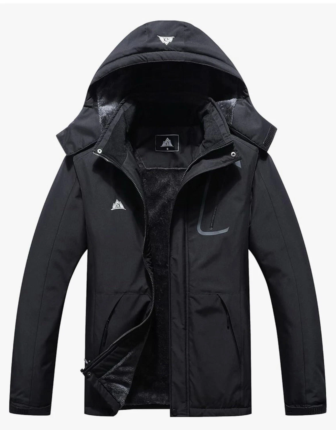 Mens Black Moerdeng Waterproof Hooded Winter Jacket Size 2XL Insulated New