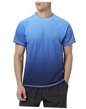 Men's Swim Shirts Rash Guard Short Sleeve UPF 50 UV Sun Large Gradient Ocean