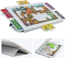 1500 Piece Tilting Jigsaw Puzzle Board with 2-In-1 Stand & Cover, Lightweight Pu
