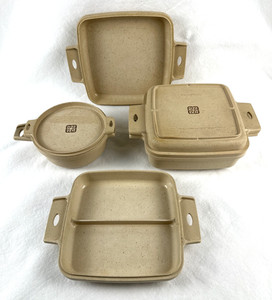 VTG Littonware Microwave Cookware, Square Pan & Bowl w/Lids + 2 Lids, Free Ship